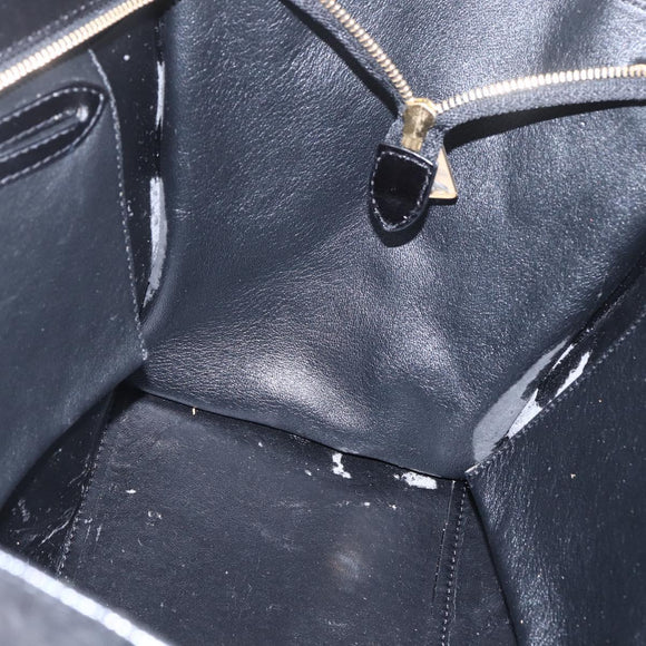 CELINE Trapeze Handtas Leer Suède Zwart Goud Authentiek 164944