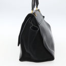 CELINE Trapeze Handtas Leer Suède Zwart Goud Authentiek 164944-4
