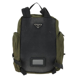 PRADA Backpack Nylon Khaki Silver Auth 164947 - 0