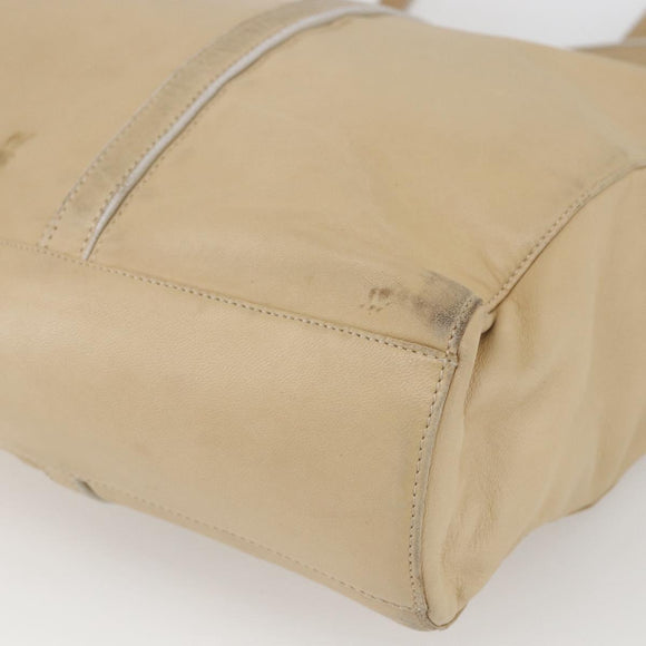 LOEWE Tote Bag Nappa leather Beige Gold Auth 164948