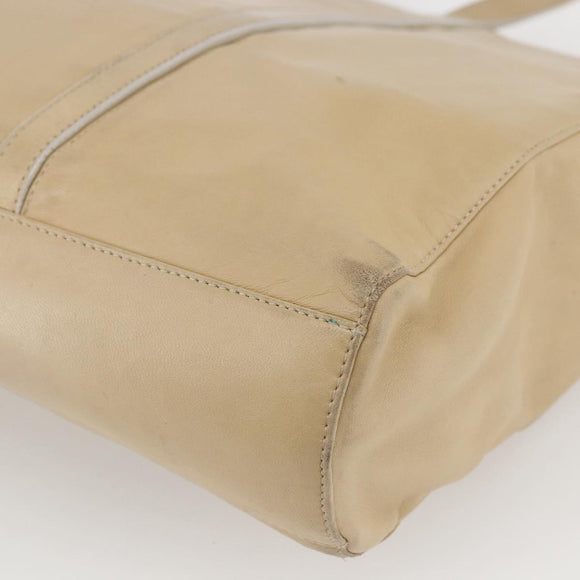 LOEWE Tote Bag Nappa leather Beige Gold Auth 164948