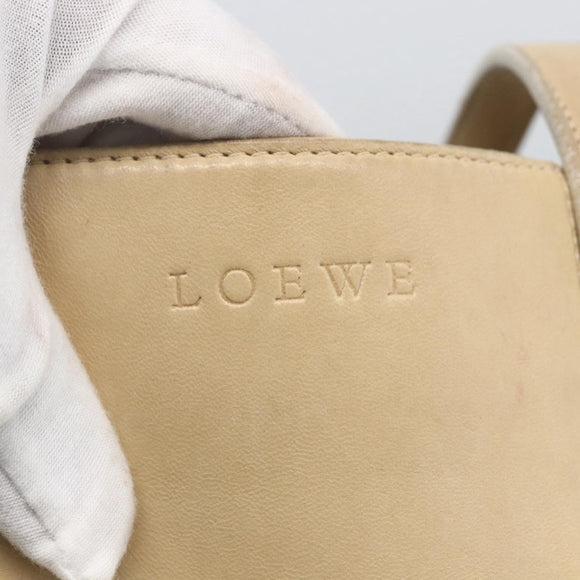 LOEWE Tote Bag Nappa leather Beige Gold Auth 164948
