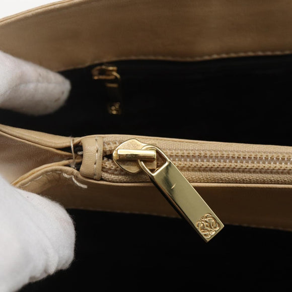 LOEWE Tote Bag Nappa leather Beige Gold Auth 164948