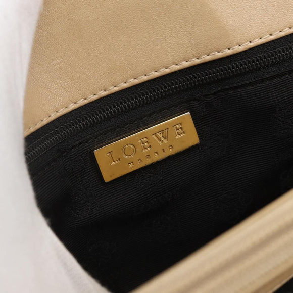 LOEWE Tote Bag Nappa leather Beige Gold Auth 164948