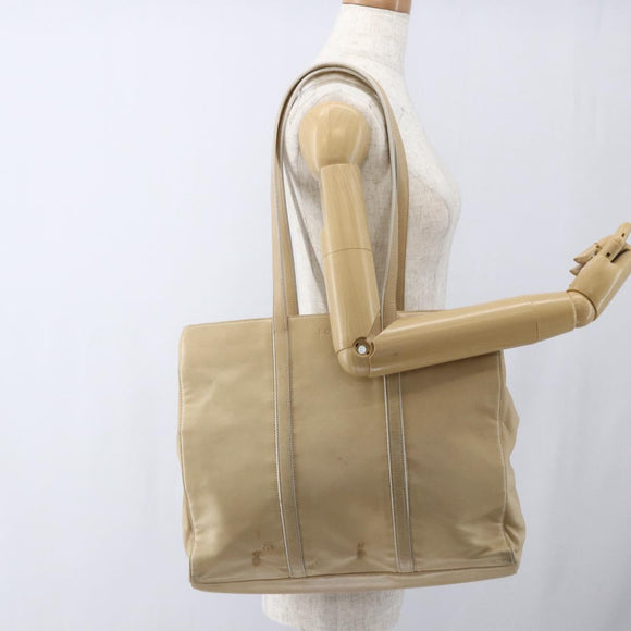 LOEWE Tote Bag Nappa leather Beige Gold Auth 164948