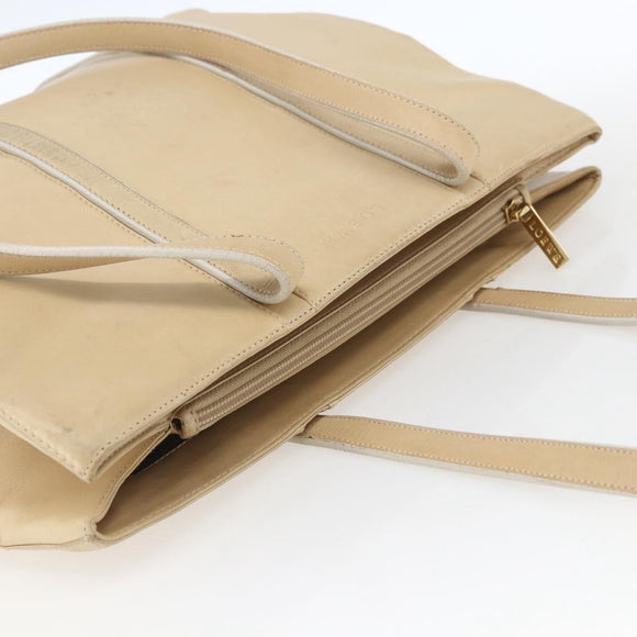 LOEWE Tote Bag Nappa leather Beige Gold Auth 164948