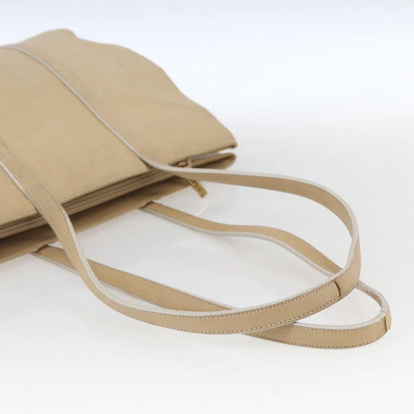 LOEWE Tote Bag Nappa leather Beige Gold Auth 164948