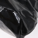 CELINE Circle Hand Bag Patent leather Black Silver Auth 164952-16