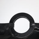 CELINE Circle Hand Bag Patent leather Black Silver Auth 164952-10