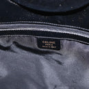 CELINE Circle Hand Bag Patent leather Black Silver Auth 164952-17