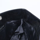 CELINE Circle Hand Bag Patent leather Black Silver Auth 164952-19