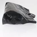 CELINE Circle Hand Bag Patent leather Black Silver Auth 164952-3