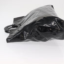 CELINE Circle Hand Bag Patent leather Black Silver Auth 164952-4