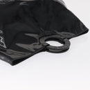 CELINE Circle Hand Bag Patent leather Black Silver Auth 164952-6