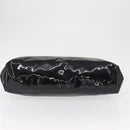 CELINE Circle Hand Bag Patent leather Black Silver Auth 164952-5