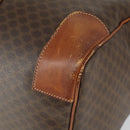 CELINE Macadam Canvas Boston Bag PVC Leather Brown Gold Auth 164958-10