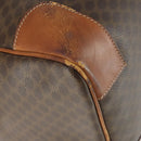CELINE Macadam Canvas Boston Bag PVC Leather Brown Gold Auth 164958-11