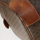 CELINE Macadam Canvas Boston Bag PVC Leather Brown Gold Auth 164958-13