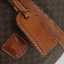 CELINE Macadam Canvas Boston Bag PVC Leather Brown Gold Auth 164958-16