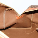 CELINE Macadam Canvas Boston Bag PVC Leather Brown Gold Auth 164958-21