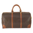CELINE Macadam Canvas Boston Bag PVC Leather Brown Gold Auth 164958-3