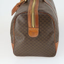 CELINE Macadam Canvas Boston Bag PVC Leather Brown Gold Auth 164958-4