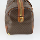 CELINE Macadam Canvas Boston Bag PVC Leather Brown Gold Auth 164958-5