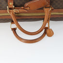 CELINE Macadam Canvas Boston Bag PVC Leather Brown Gold Auth 164958-7