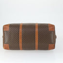 CELINE Macadam Canvas Boston Bag PVC Leather Brown Gold Auth 164958-9