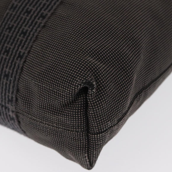 HERMES Her Line Kabas Tote Bag Canvas Gray Silver Auth 164959