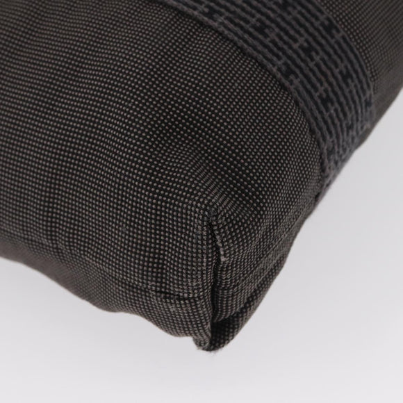 HERMES Her Line Kabas Tote Bag Canvas Gray Silver Auth 164959