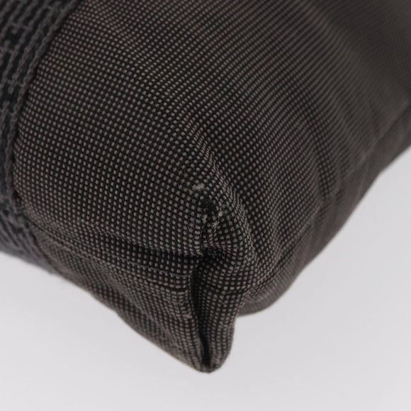 HERMES Her Line Kabas Tote Bag Canvas Gray Silver Auth 164959