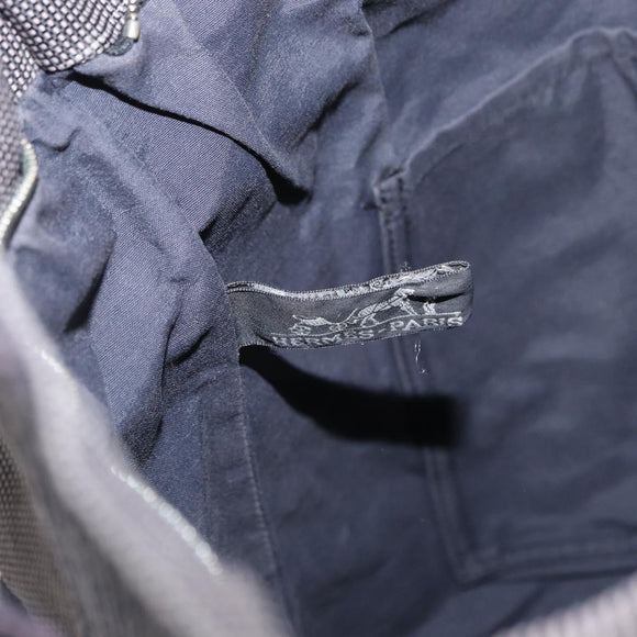 HERMES Her Line Kabas Tote Bag Canvas Gray Silver Auth 164959