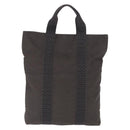 HERMES Her Line Kabas Tote Bag Canvas Gray Silver Auth 164959-2