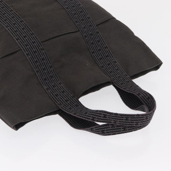 HERMES Her Line Kabas Tote Bag Canvas Gray Silver Auth 164959