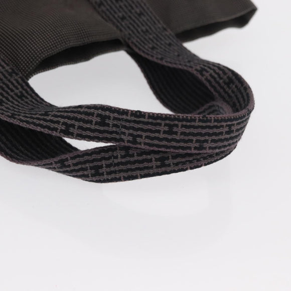 HERMES Her Line Kabas Tote Bag Canvas Gray Silver Auth 164959