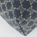 CELINE Paris Macadam Canvas Tote Bag Blue Gold Auth 164960V-11
