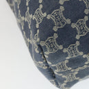 CELINE Paris Macadam Canvas Tote Bag Blue Gold Auth 164960V-13