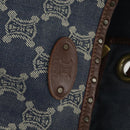 CELINE Paris Macadam Canvas Tote Bag Blue Gold Auth 164960V-14