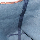 CELINE Paris Macadam Canvas Tote Bag Blue Gold Auth 164960V-16