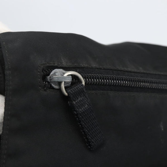 PRADA Shoulder Bag Nylon Black Silver Auth 164965