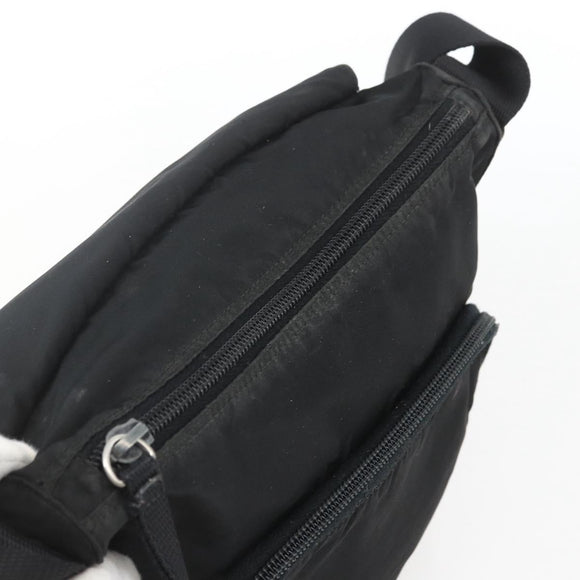 PRADA Shoulder Bag Nylon Black Silver Auth 164965