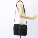 PRADA Shoulder Bag Nylon Black Silver Auth 164965-28