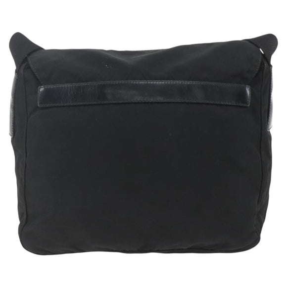 PRADA Shoulder Bag Nylon Black Silver Auth 164965