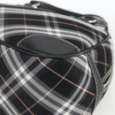 BURBERRY Nova Check Blue Label Hand Bag Nylon Black Silver Auth 164966V-9
