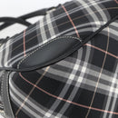BURBERRY Nova Check Blue Label Hand Bag Nylon Black Silver Auth 164966V-16