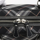 BURBERRY Nova Check Blue Label Hand Bag Nylon Black Silver Auth 164966V-10