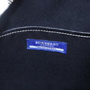 BURBERRY Nova Check Blue Label Hand Bag Nylon Black Silver Auth 164966V-17