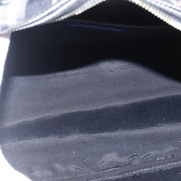 BURBERRY Nova Check Blue Label Hand Bag Nylon Black Silver Auth 164966V