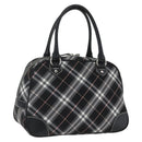 BURBERRY Nova Check Blue Label Hand Bag Nylon Black Silver Auth 164966V-1